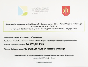 tabliczka dofinansowanie z WFOŚiGW