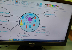 grafika komputerowa - budowa komórki w wykonaniu ucznia