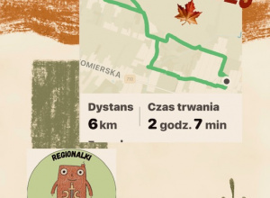 Zdjęcie z logo 1a i z wyrysowaną trasą, którą przeszli.