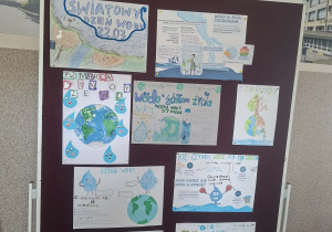 Plakaty nt. Dni Wody wykonane przez uczniów